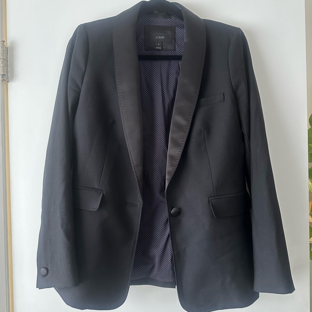 J. Crew Black Blazer with Satin Lapel